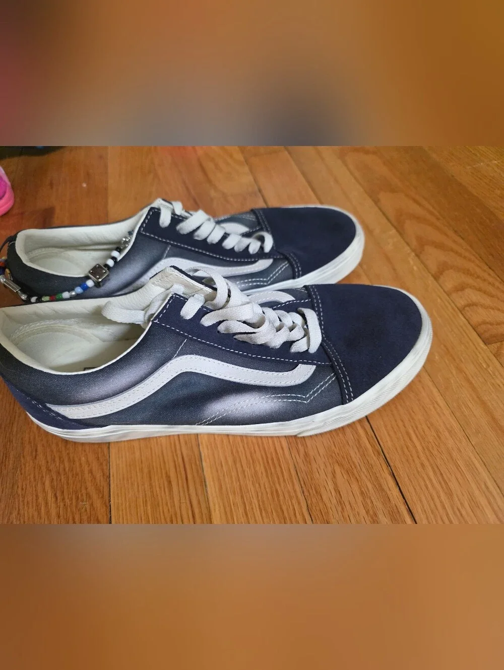 Vans Old Skool Charms Parisian Night Navy Blue M8 W9.5